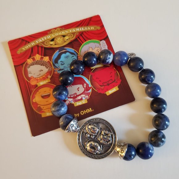 OHM Beads "Belief" Stretch Bracelet - Blue Sodalite - Picture 9 of 13